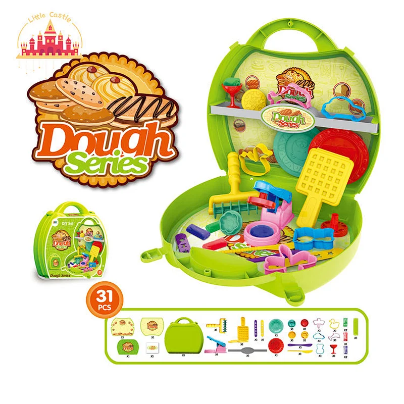 Hot Sale Portable Barber Beatuy Backpack DIY Color Clay Set Toy For Kids SL10G123