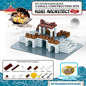 Popular Kids Cement Construction Set DIY Plastic Villa Model With Light SL13A550