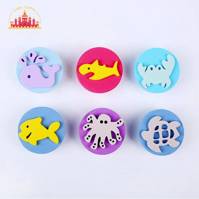 Art Craft Drawing Tools Colorful EVA Cartoon Ocean Life Stamp Set For Kids SL18A009