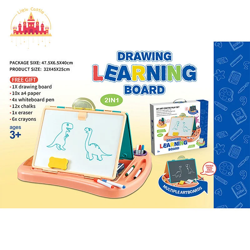 Desktop Art Learning Toy Set Double-sided Plastic Drawing Board For Kids SL12B075