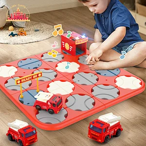 Hot Selling Kids DIY Plastic Fire Truck Track Maze Toy With Light Sound SL04B024