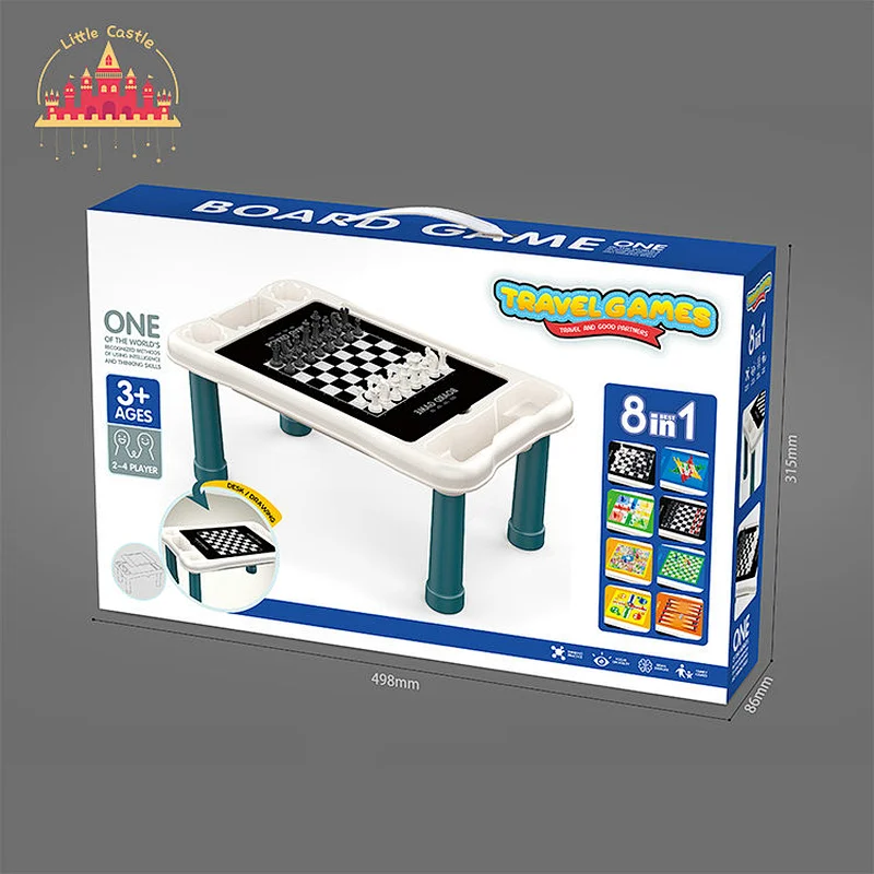 Wholesale Kids Educational 8 In 1 Plastic Chess Board Table With Bookshelf SL11A189