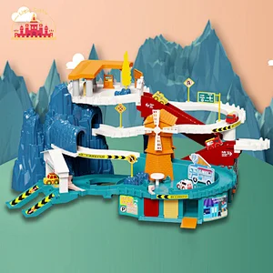 Customize DIY Car Railway Set Plastic Winding Road Paking Lot Toy For Kids SL04B026