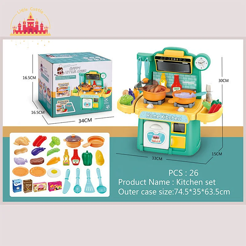 Hot Selling Funny Cooking Game 26 Pcs Plastic Kitchen Set Toy For Kids SL10C084