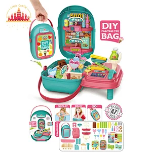 Hot Sale Portable Barber Beatuy Backpack DIY Color Clay Set Toy For Kids SL10G123