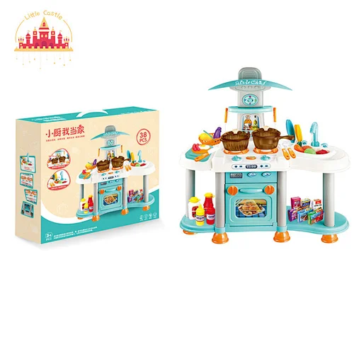 High Quality Kids Play House Plastic Kitchen Table 38Pcs Cooking Set Toy SL10C037