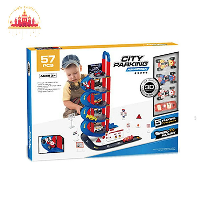Hot Sale Kids Educational Assembly 5 Floors Plastic Paking Lot Toy With Cars SL04B023