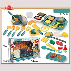 Popular Cooking Game Pretend Play 37 Pcs Plastic Kitchen Set Toy For Kids SL10D834