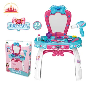 Hot Sale Kids Pretend Play 22Pcs Plastic Make Up Table With Accessories SL08H003