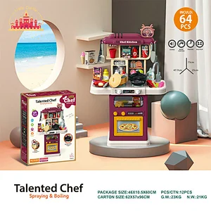 Cooking Game Play House 64 Pcs Plastic Spraying Kitchen Toys Set For Kids SL10C353
