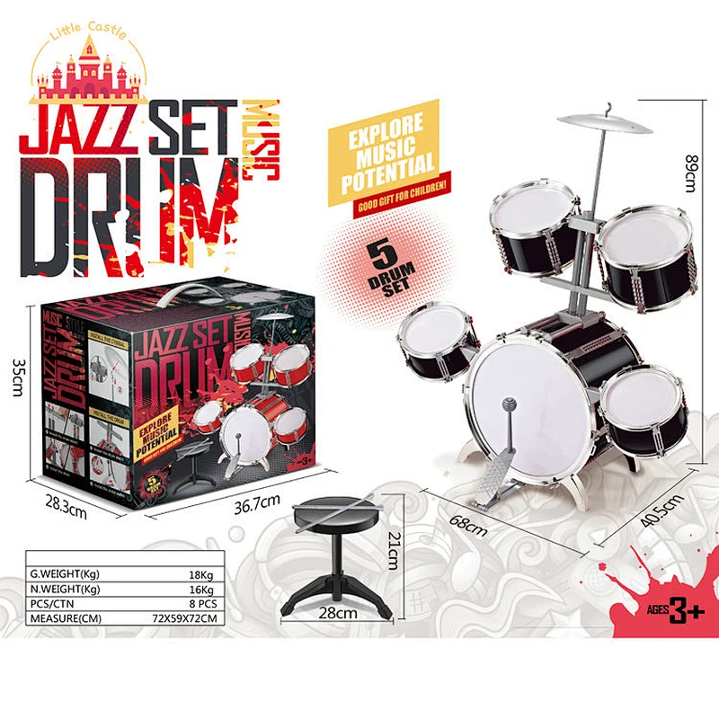 Hot Sale Educational Music Instrument Plastic Jazz Drum Set For Kids SL07A031
