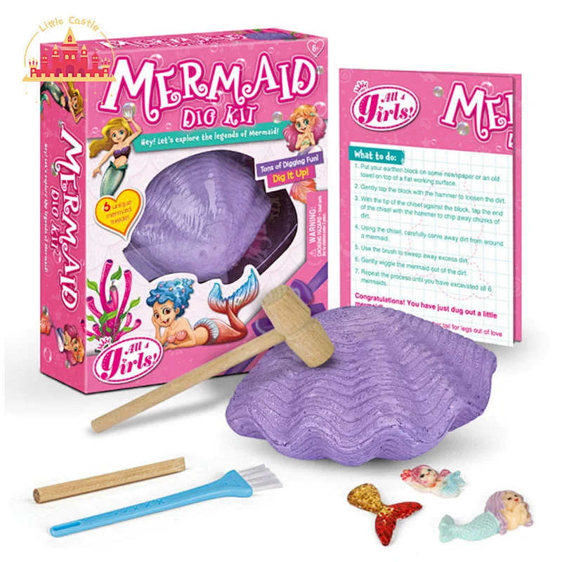 Wholesale DIY Mermaid Model Excavation Kit Science Physics Dig Toy For Kids SL17A107