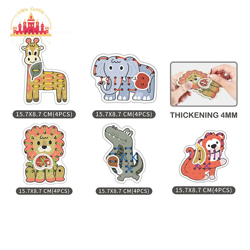 New Arrival Preschool Educational Cartoon Dinosaur Threading Toy For Kids SL11E004