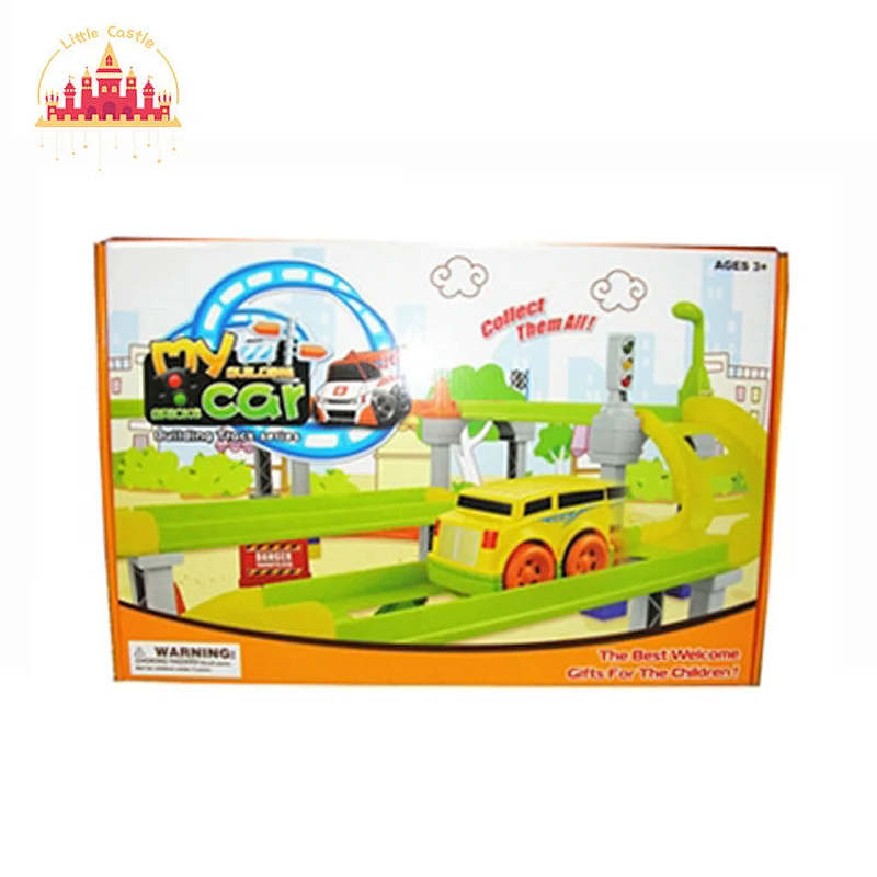 DIY 89 Pcs Double-Deck Track Kids Plastic Electric Rail Car Toy With Mini Cars SL04C016