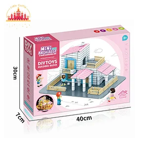 Popular Kids Cement Construction Set DIY Plastic Villa Model With Light SL13A550