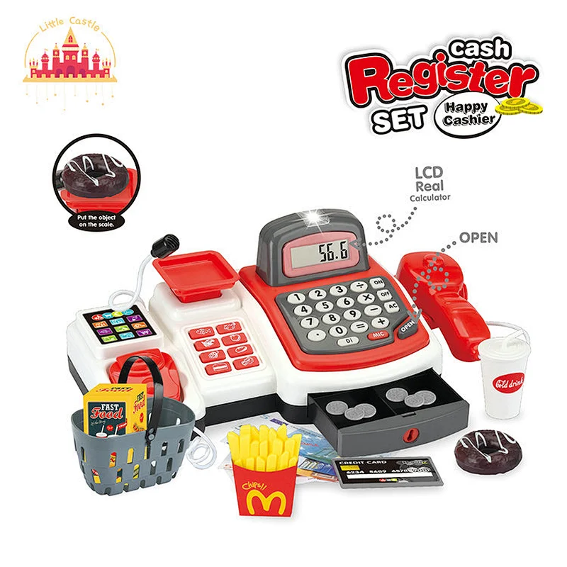 Hot Sale Supermarket Toy Play House Plastic Cash Register Play Set For Kids SL10E046