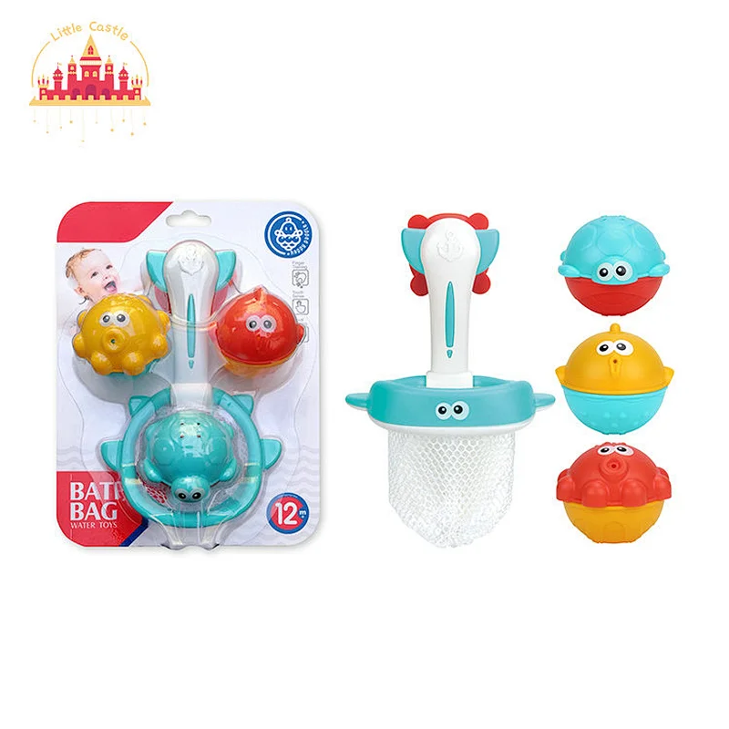 Hot Selling Water Absorbing Shark Net 17 Pcs Plastic Bath Toys For Kids SL21C003