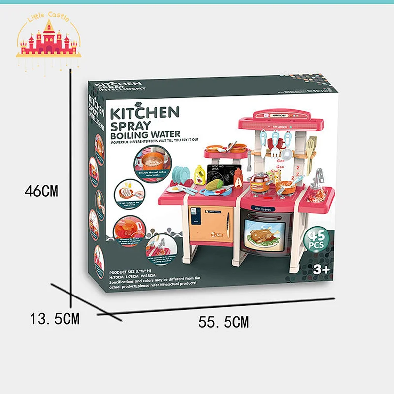 Customize Kitchen Pretend Play 45 Pcs Plastic Cooking Set Toys For Kids SL10C193