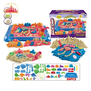 New Design Kids Funny DIY Dinosaur Fossil Space Sand Toy With 55 Pcs Molds SL01A182