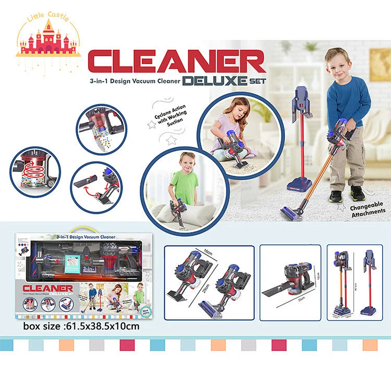 2023 New Household Pretend Play 3 In 1 Plastic Vacuum Cleaner Toy For Kids SL10D1028