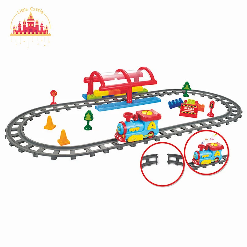 Popular Educational DIY 42 Pcs Plastic Electric Train Track Set For Kids SL04C014