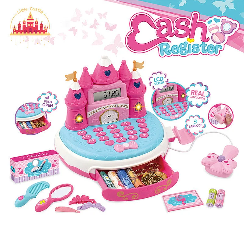 2023 New Pretend Play Castle Shape Plastic Cash Register Toy Set For Kids SL10E052