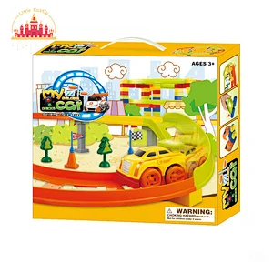 Kids 19 Pcs Track Set Plastic Electric Rail Car Slot Toy With Mini Cars SL04C018