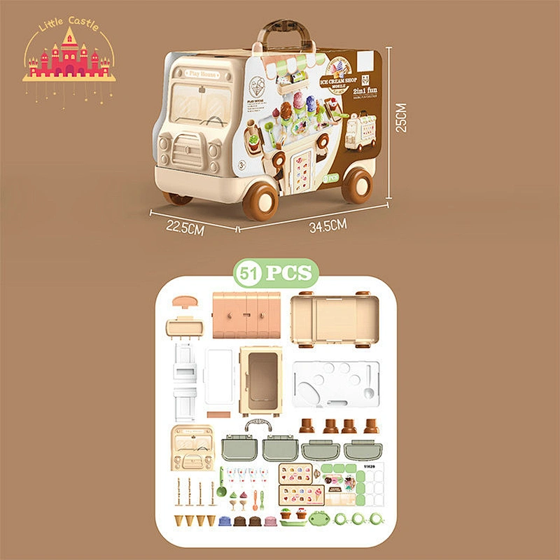 Customize Shopping Pretend Play 2 In 1 Plastic Dessert Cart Toy For Kids SL10G273