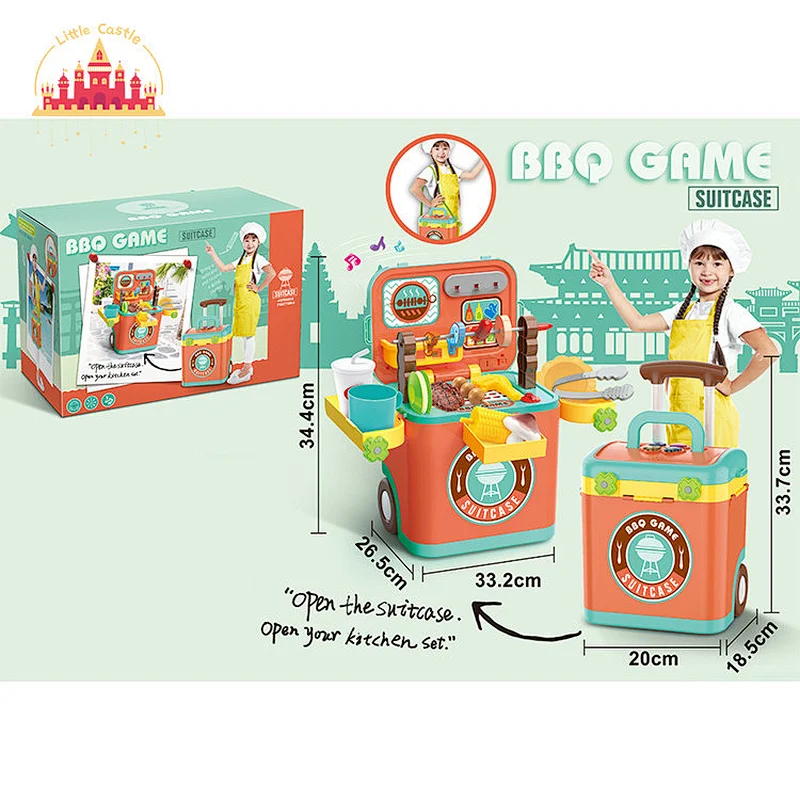Funny Kids Kitchen Cooking Game Plastic BBQ Grill Play Set With Sound Light SL10G427