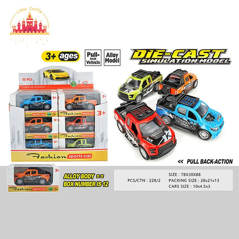 1:40 Dircast Simulation Models 12 Pcs Alloy Pull Back Car Toys For Kids SL04A643