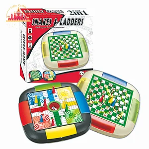 Funny Snakes Ladders&Flying Chess Game 2 In 1 Plastic Chess Board For Kids SL11A021