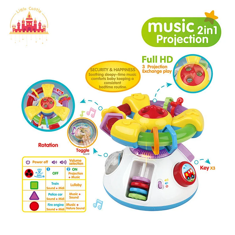Baby Educational 2 In 1 Plastic Projection Steering Wheel Toy With Music SL01A519