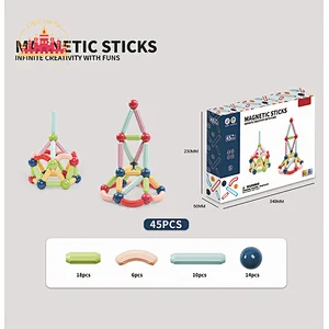 Educational DIY Building Blocks 52 Pcs Plastic Magnetic Stick Toy For Kids SL13E073