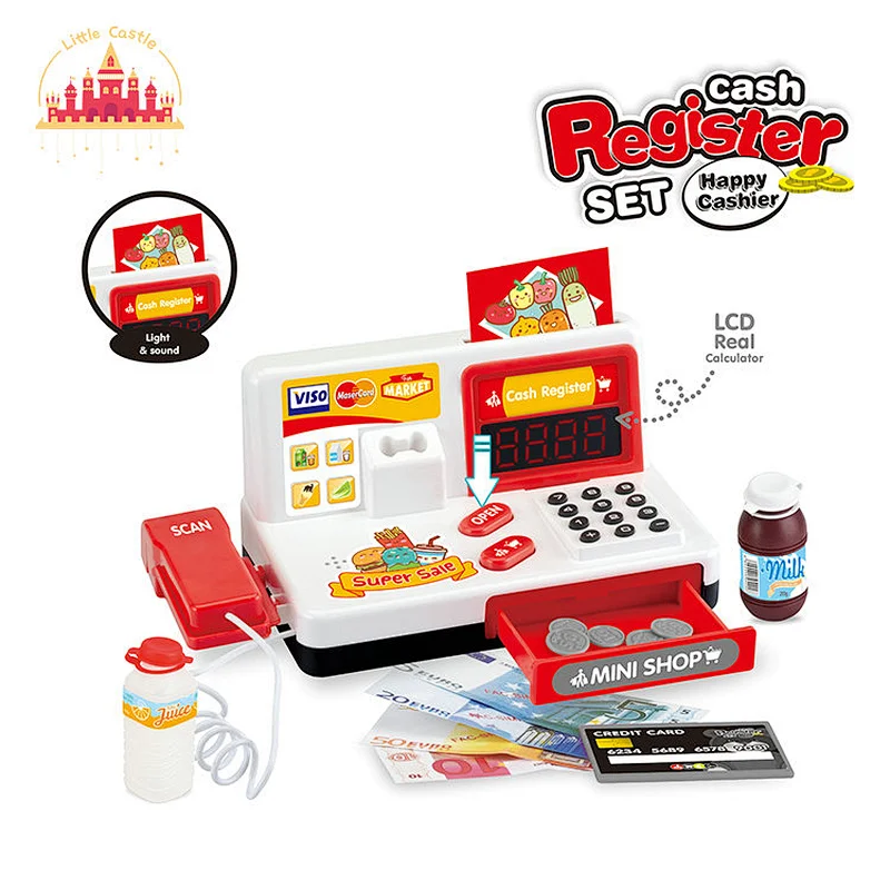 2023 New Kids Pretend Play Mini Plastic Cash Register Toy With Light Sound SL10E045