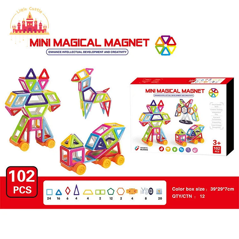 Popular DIY 100 Pcs Magnetic Plastic Marble Run Building Blocks For Kids SL13E124