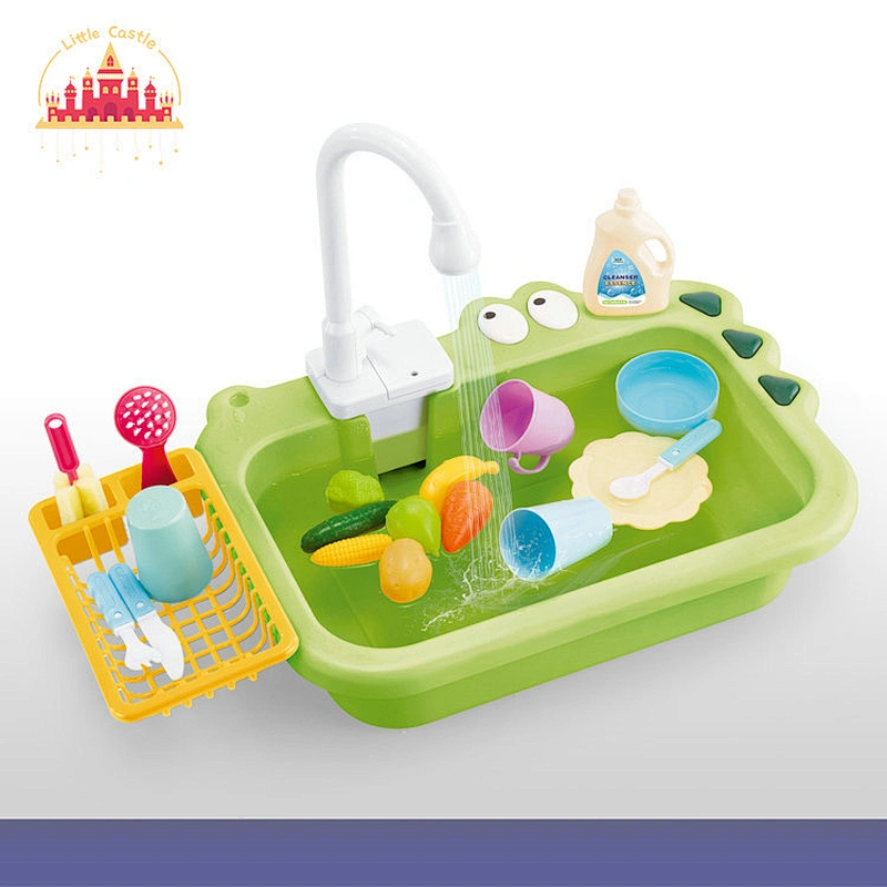 Popular Kitchen Pretend Play Electric Plastic Wash Dishes Sink Toy For Kids SL10D764