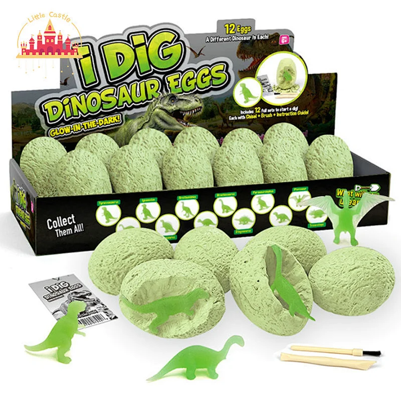 12Pcs Luminous Dinosaur Egg Excavation Set Educational Digging Game For Kids SL17A069