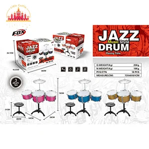 Wholesale Professional Plastic 3 Pieces Jazz Drum Set Toy For Kids SL07A036