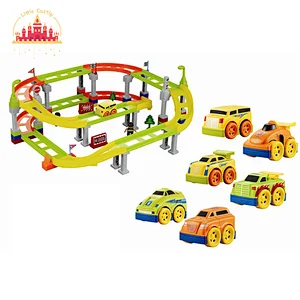 DIY 89 Pcs Double-Deck Track Kids Plastic Electric Rail Car Toy With Mini Cars SL04C016