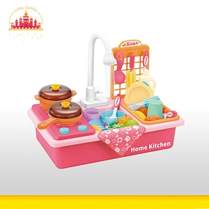 Popular Kitchen Pretend Play Electric Plastic Wash Dishes Sink Toy For Kids SL10D764
