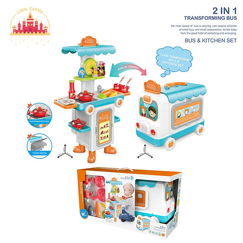 New Style 3 In 1 Play House Suitcase Plastic Pet Shop&Kitchen Toy For Kids SL10G521