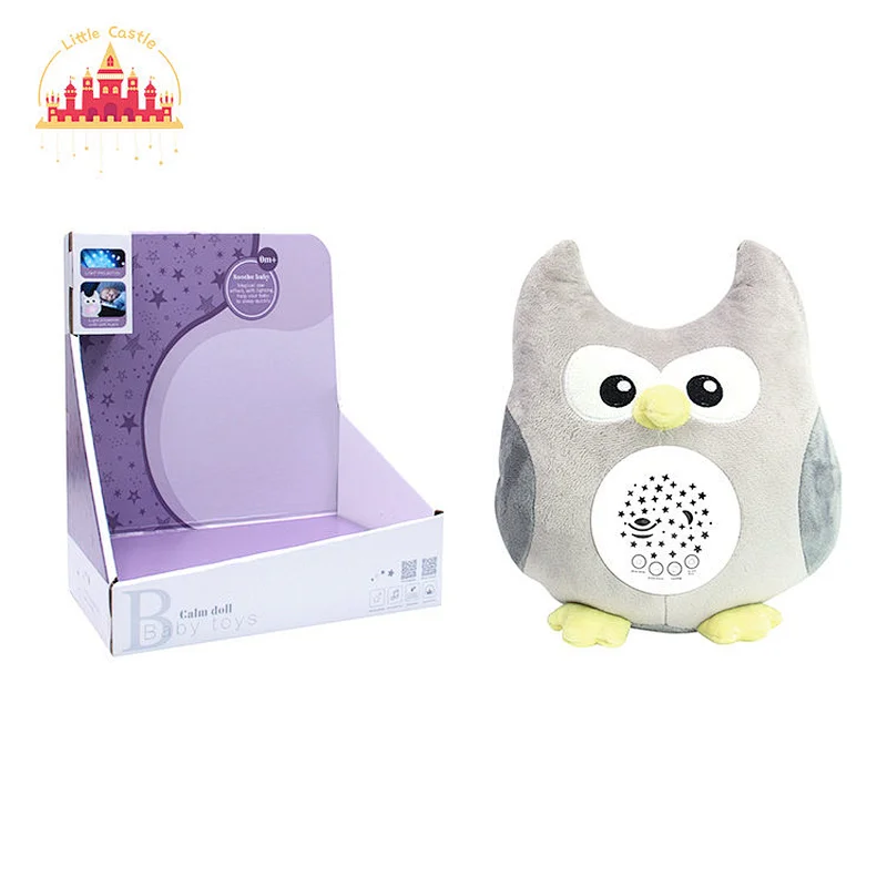 Wholesale Cute Owl Stuffed Night Lamp Soother Projection Plush Toy For Baby SL21E029