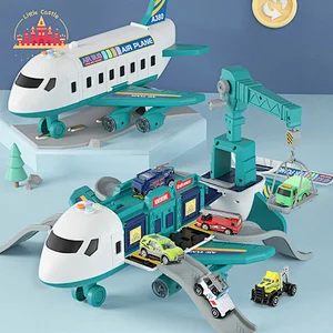 Popular Kids Deformation Model Plastic Airplane Garage Toy With Light Sound SL04B028