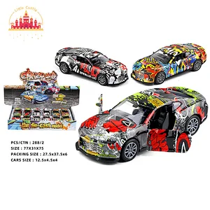 New Style 12 Pcs 1:32 Alloy Pull Back Graffiti Racing Car Model For Kids SL04A968