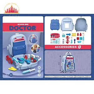 2 In 1 Kids School Backpack Pretend Role Play Plastic Medical Doctor Set Toy SL10G103