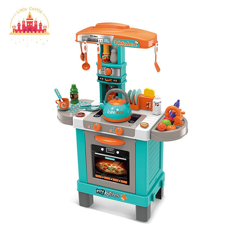 Hot Sale Kids Cooking Set Toys Mini Plastic Play Kitchen With Light Music SL10C373