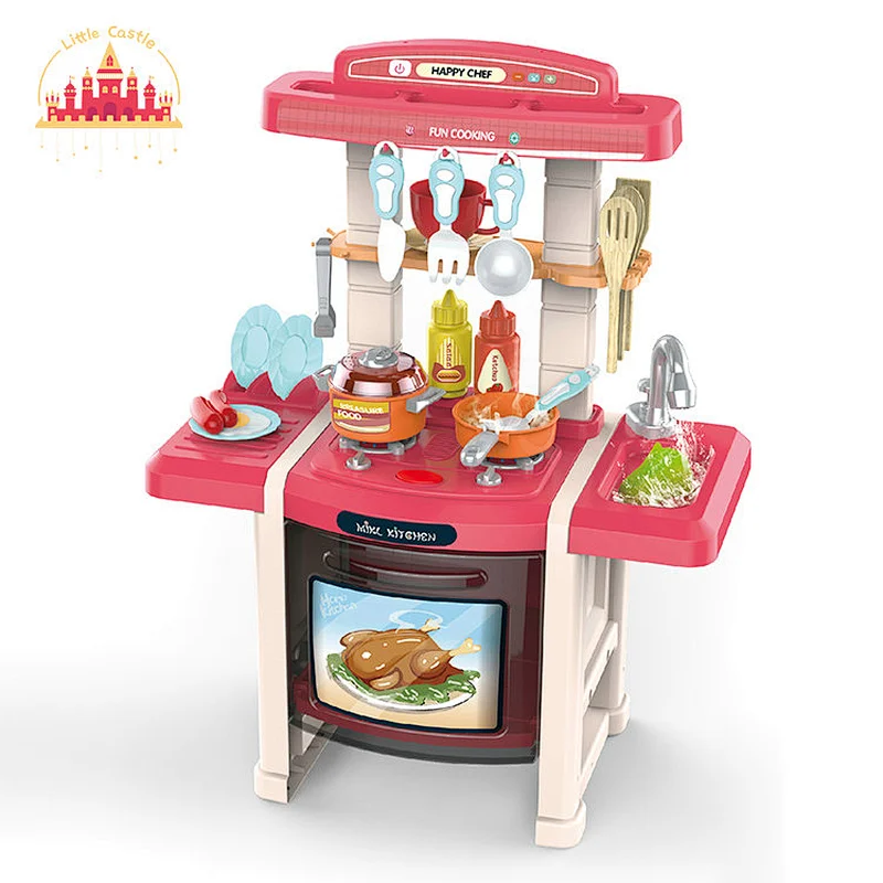 Wholesale 65 CM Spray Cooking Table 33 Pcs Plastic Kitchen Set Toys For Kids SL10C199