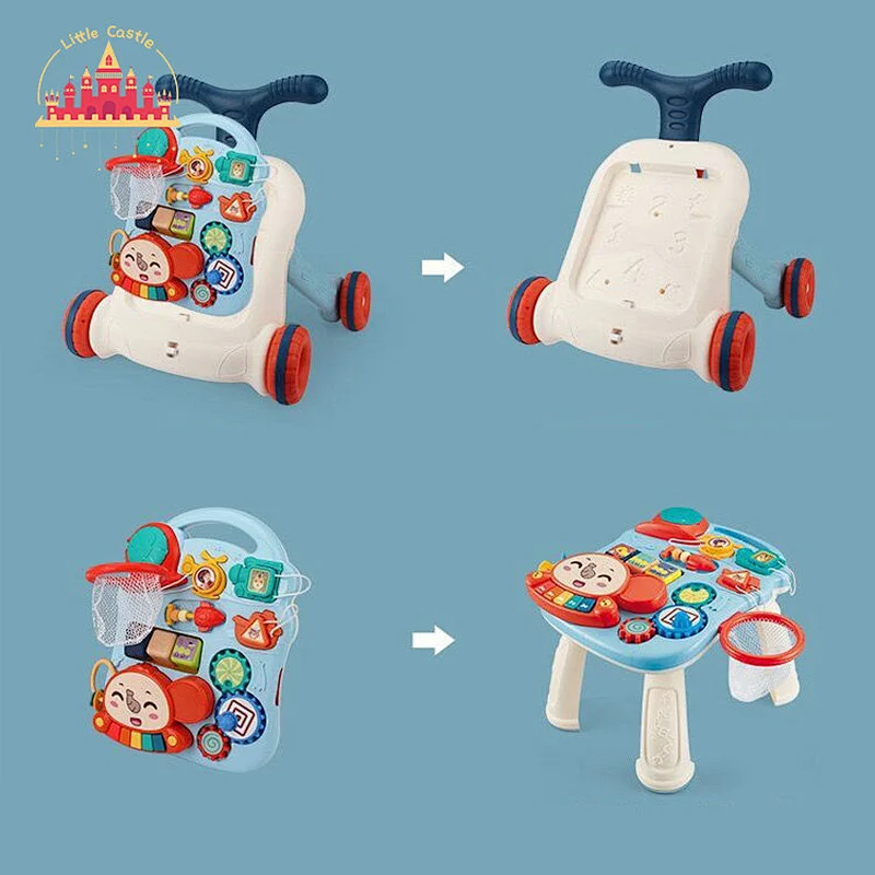 2023 New Multifunctional Activity Table 2 In 1 Plastic Push Walker For Baby SL16E010