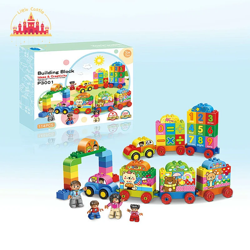 114 Pcs Building Brick Set Educational Assembly Plastic Block Train Toy For Kids SL13A515