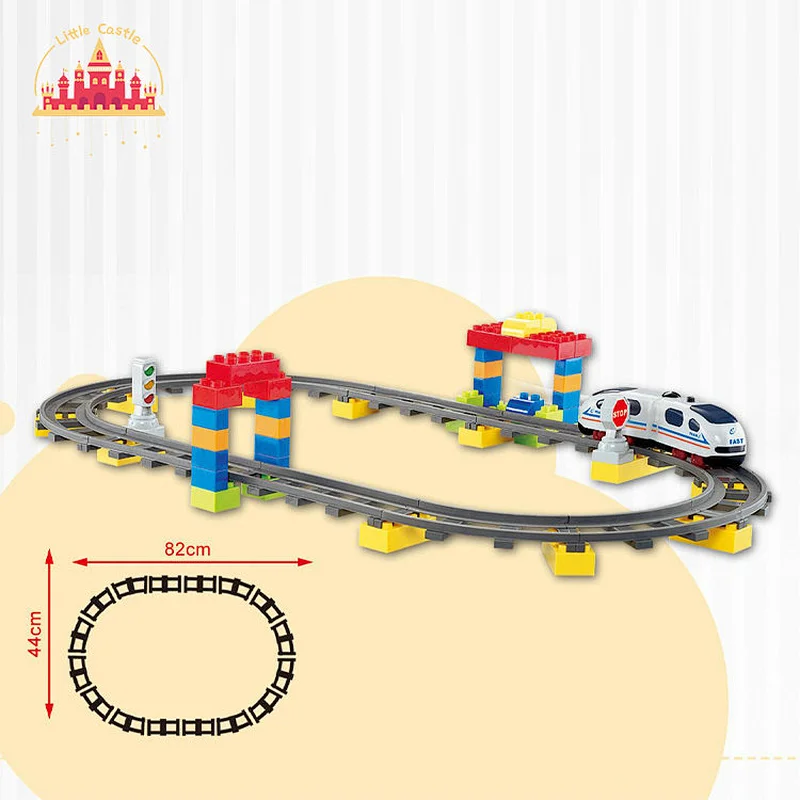 63 Pcs Educational DIY Train Track Set Plastic Electric Rail Car Toy For Kids SL04C005